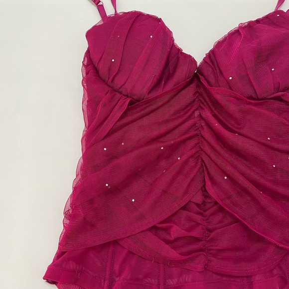 La Senza - y2k mesh ruched corset bustier top - size L - Picture 4 of 14
